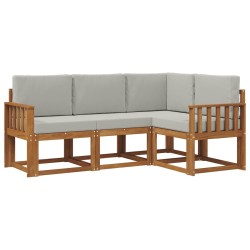 Ensemble de canapés d'extérieur 4 pcs Gris Naturel et Clair 527737527737