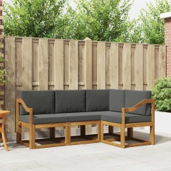 Ensemble de canapés d'extérieur 4 pcs Naturel et Anthracite 527738527738