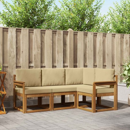 Ensemble de canapés d'extérieur 4 pcs Naturel et Beige 527741527741