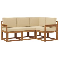 Ensemble de canapés d'extérieur 4 pcs Naturel et Beige 527741527741