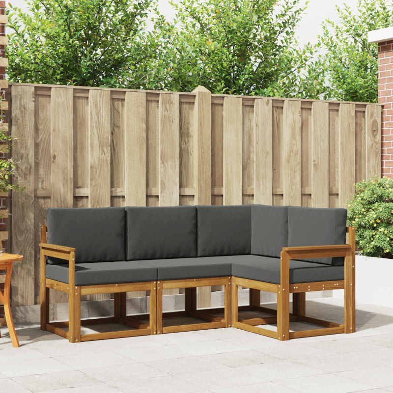 Ensemble de canapés d'extérieur 4 pcs Naturel et Anthracite 527742527742