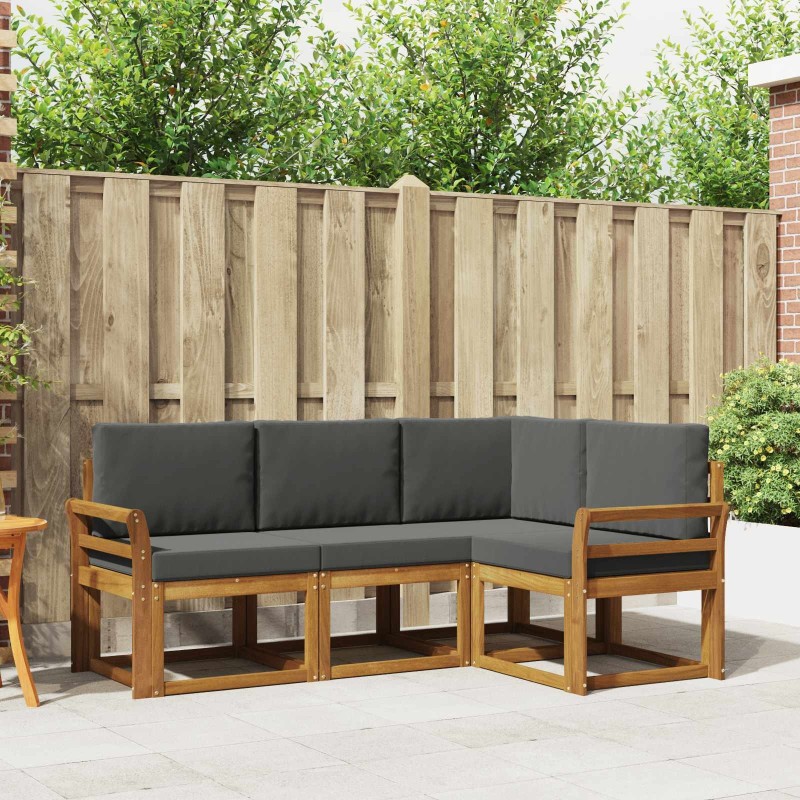 Ensemble de canapés d'extérieur 4 pcs Naturel et Anthracite 527744527744
