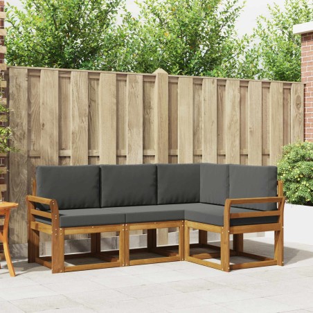Ensemble de canapés d'extérieur 4 pcs Naturel et Anthracite 527744527744