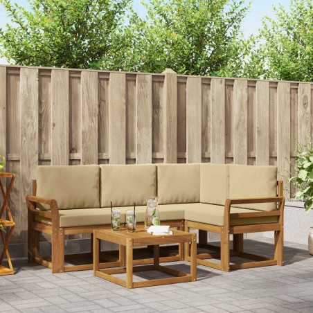 Ensemble de canapés d'extérieur 5 pcs Naturel et Beige 527748527748