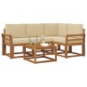 Ensemble de canapés d'extérieur 5 pcs Naturel et Beige 527748527748