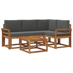 Ensemble de canapés d'extérieur 5 pcs Naturel et Anthracite 527749527749