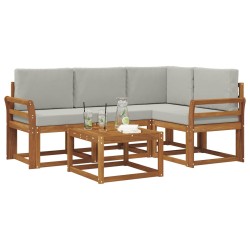 Ensemble de canapés d'extérieur 5 pcs Gris Naturel et Clair 527750527750