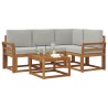 Ensemble de canapés d'extérieur 5 pcs Gris Naturel et Clair 527750527750