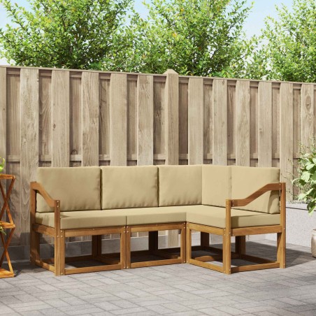 Ensemble de canapés d'extérieur 4 pcs Naturel et Beige 527753527753
