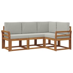 Ensemble de canapés d'extérieur 4 pcs Gris Naturel et Clair 527756527756