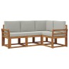 Ensemble de canapés d'extérieur 4 pcs Gris Naturel et Clair 527756527756