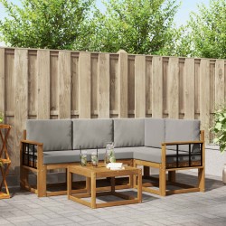 Ensemble de canapés d'extérieur 5 pcs Gris Naturel et Clair 527759527759