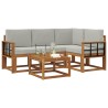 Ensemble de canapés d'extérieur 5 pcs Gris Naturel et Clair 527759527759
