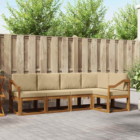 Ensemble de canapés d'extérieur 5 pcs Naturel et Beige 527762527762
