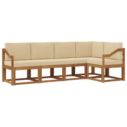 Ensemble de canapés d'extérieur 5 pcs Naturel et Beige 527762527762