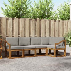 Ensemble de canapés d'extérieur 5 pcs Gris Naturel et Clair 527764527764