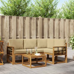 Ensemble de canapés d'extérieur 5 pcs Naturel et Beige 527766527766