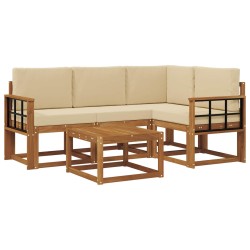 Ensemble de canapés d'extérieur 5 pcs Naturel et Beige 527766527766
