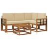 Ensemble de canapés d'extérieur 5 pcs Naturel et Beige 527766527766