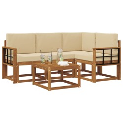 Ensemble de canapés d'extérieur 5 pcs Naturel et Beige 527766527766