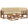 Ensemble de canapés d'extérieur 5 pcs Naturel et Beige 527766527766