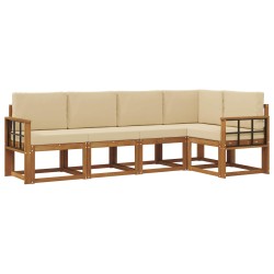 Ensemble de canapés d'extérieur 5 pcs Naturel et Beige 527767527767