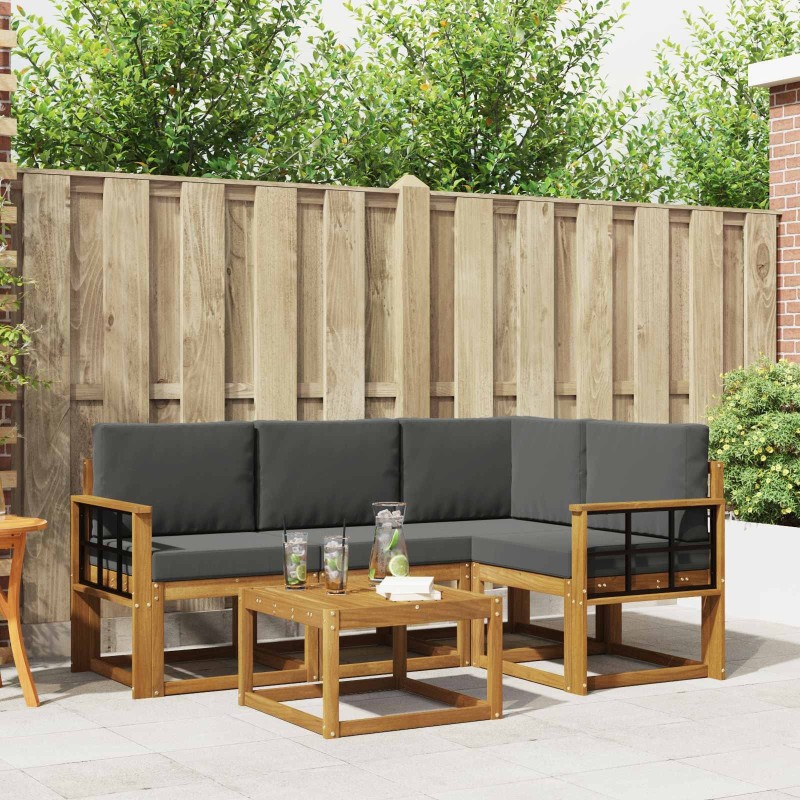 Ensemble de canapés d'extérieur 5 pcs Naturel et Anthracite 527768527768