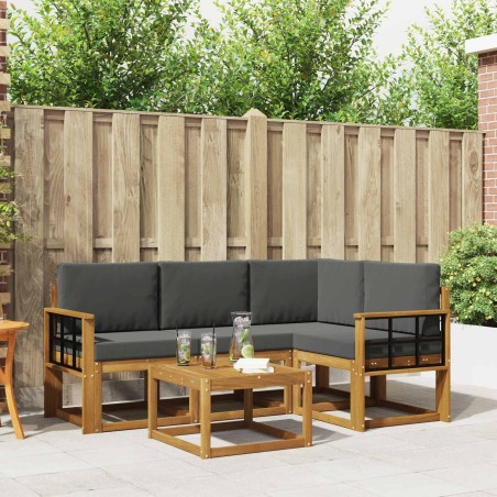 Ensemble de canapés d'extérieur 5 pcs Naturel et Anthracite 527768527768