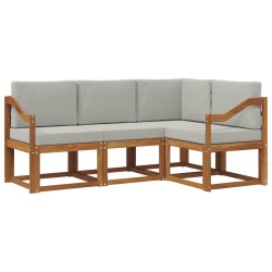 Ensemble de canapés d'extérieur 4 pcs Gris Naturel et Clair 527770527770