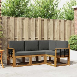 Ensemble de canapés d'extérieur 4 pcs Naturel et Anthracite 527771527771