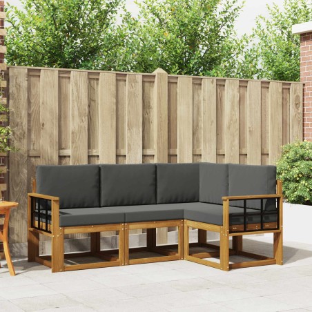 Ensemble de canapés d'extérieur 4 pcs Naturel et Anthracite 527771527771