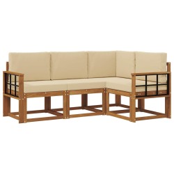 Ensemble de canapés d'extérieur 4 pcs Naturel et Beige 527774527774