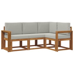 Ensemble de canapés d'extérieur 4 pcs Gris Naturel et Clair 527776527776