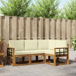 Ensemble de canapés d'extérieur 4 pcs Naturel et Crème 527777527777