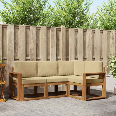Ensemble de canapés d'extérieur 4 pcs Naturel et Beige 527779527779