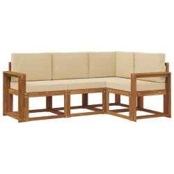 Ensemble de canapés d'extérieur 4 pcs Naturel et Beige 527779527779