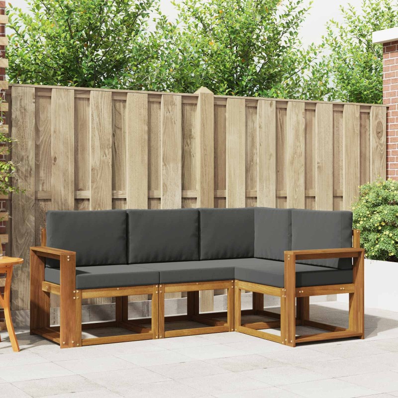 Ensemble de canapés d'extérieur 4 pcs Naturel et Anthracite 527780527780