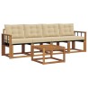 Ensemble de canapés d'extérieur 5 pcs Naturel et Beige 527782527782