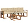 Ensemble de canapés d'extérieur 5 pcs Naturel et Beige 527782527782