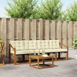 Ensemble de canapés d'extérieur 5 pcs Naturel et Crème 527784527784