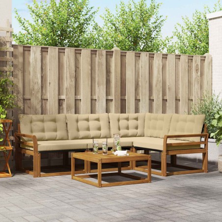 Ensemble de canapés d'extérieur 5 pcs Naturel et Beige 527786527786