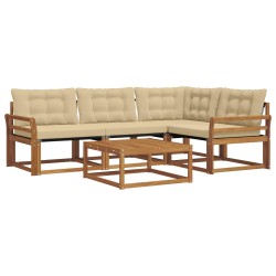 Ensemble de canapés d'extérieur 5 pcs Naturel et Beige 527786527786