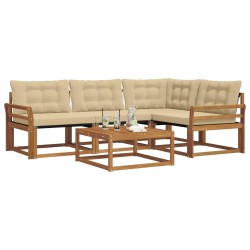 Ensemble de canapés d'extérieur 5 pcs Naturel et Beige 527786527786