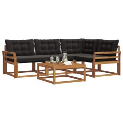 Ensemble de canapés d'extérieur 5 pcs Naturel et Noir 527787527787
