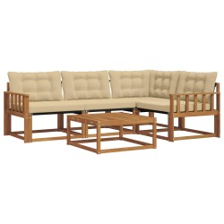 Ensemble de canapés d'extérieur 5 pcs Naturel et Beige 527790527790