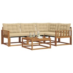 Ensemble de canapés d'extérieur 5 pcs Naturel et Beige 527790527790