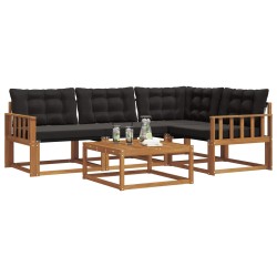 Ensemble de canapés d'extérieur 5 pcs Naturel et Noir 527791527791