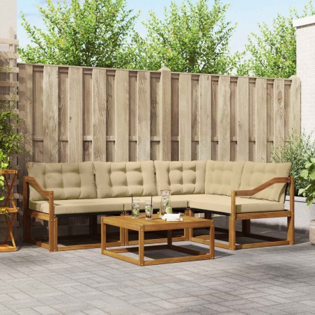 Ensemble de canapés d'extérieur 5 pcs Naturel et Beige 527794527794
