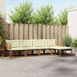 Ensemble de canapés d'extérieur 5 pcs Naturel et Crème 527796527796