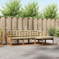 Ensemble de canapés d'extérieur 4 pcs Naturel et Beige 527797527797